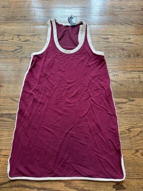 Rag & Bone Burgundy Tank Dress Contrast Trim Sleeveless Size M NWT